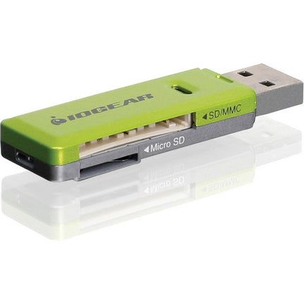 IOGEAR Lector y Grabador de Tarjetas SD microSD MMC USB 2.0 Verde