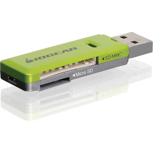 IOGEAR Lector y Grabador de Tarjetas SD microSD MMC USB 2.0 Verde