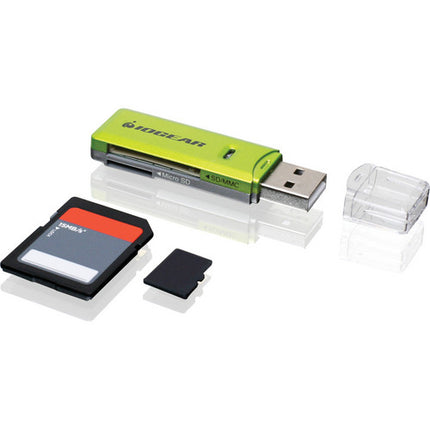 IOGEAR Lector y Grabador de Tarjetas SD microSD MMC USB 2.0 Verde