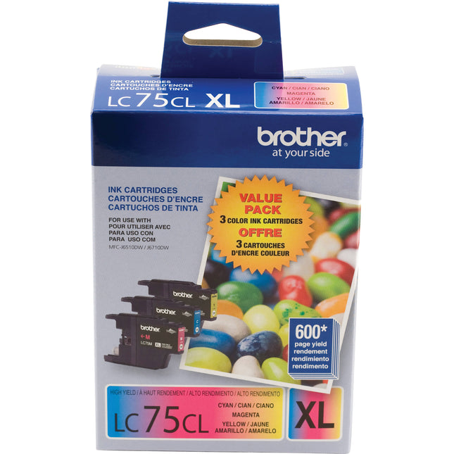 Brother Innobella LC75 Cartucho de Tinta Color Alto Rendimiento 3-Pack para Impresoras Brother MFC-J