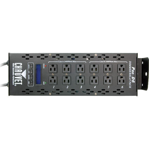 CHAUVET DJ Pro D6 Dimmer Pack 6 canales DMX 20A multi voltaje