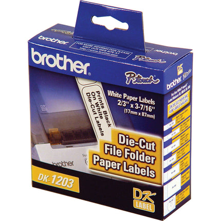 Brother DK1203 Etiquetas Adhesivas de Papel para Envíos 300 Unidades 0.66 x 3.4 Pulgadas
