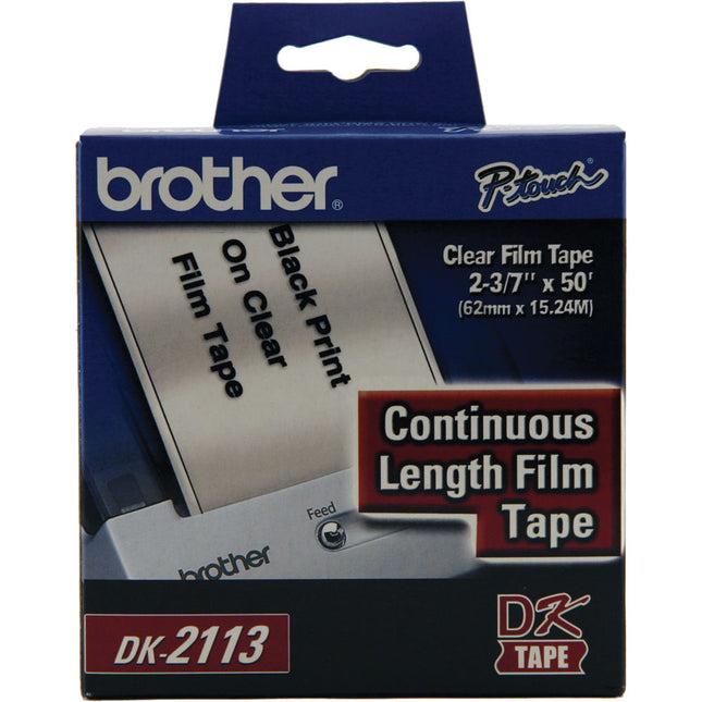 Brother Black Print on Clear Tape Cinta Transparente 6cm x 15.2 m para Brother QL