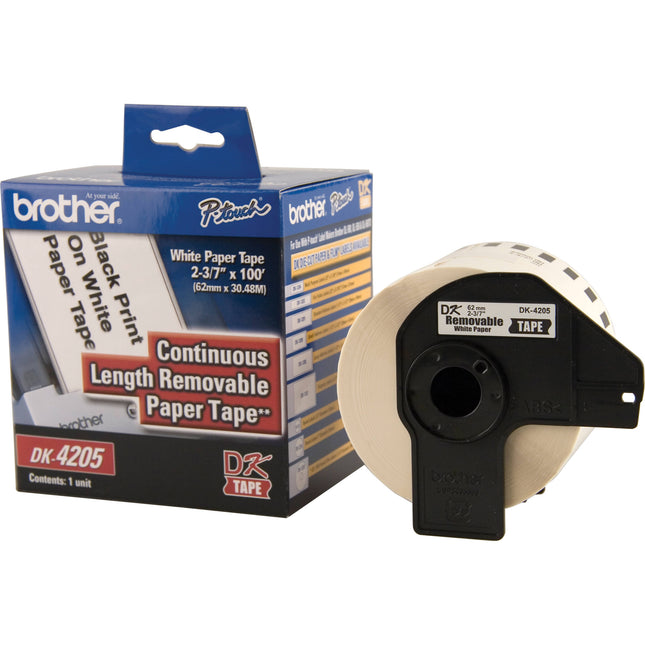 Brother Black Print on White Cinta para Etiquetas 2-3/7" x 30.4 m