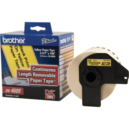 Brother Black Print on Yellow Tape 2-3/7 pulgadas x 30.4 m para QL Series