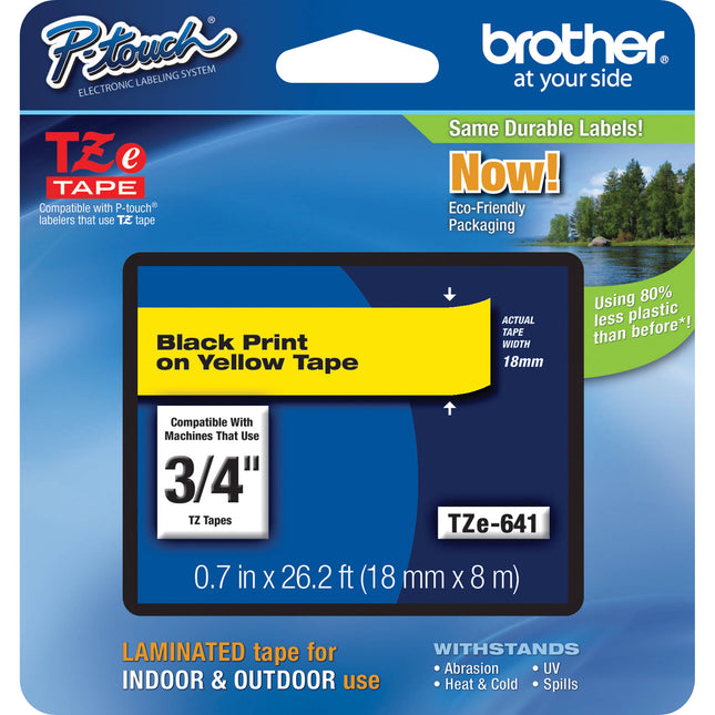 Brother TZe641 Cinta Laminada para Etiquetadoras P-Touch Amarilla 19mm x 8m
