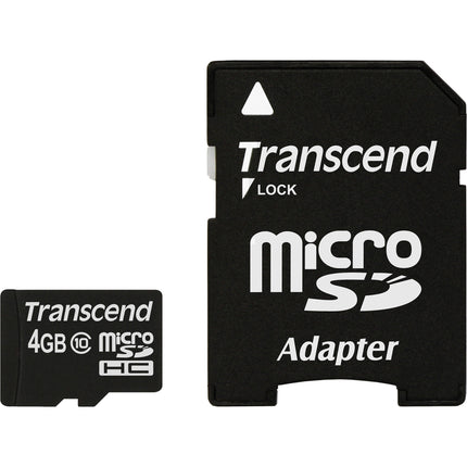 Transcend microSDHC 4GB Clase 10 60MBs Lectura Tarjeta con Adaptador SD