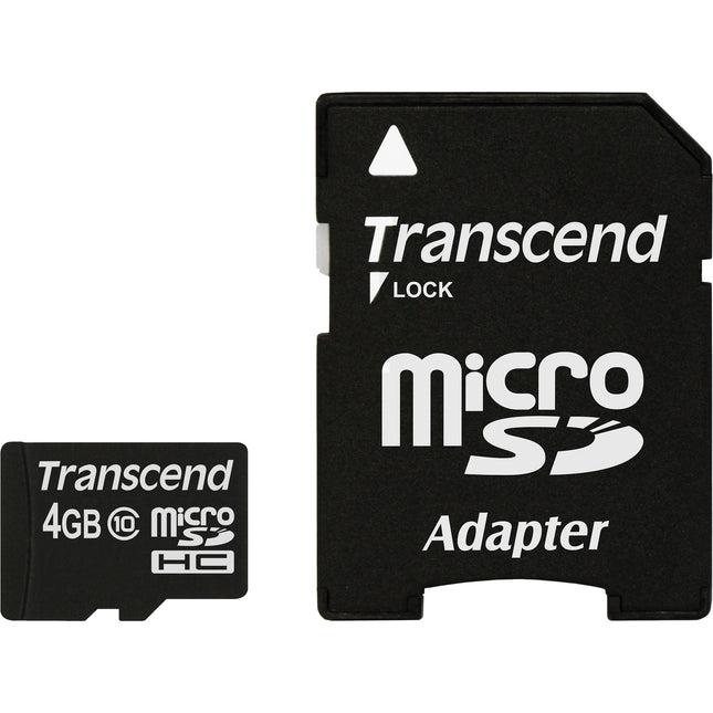 Transcend microSDHC 4GB Clase 10 60MBs Lectura Tarjeta con Adaptador SD