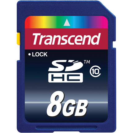 Transcend 8GB Tarjeta de Memoria SDHC Clase 10 Velocidad 10MBs Garantía Vitalicia