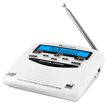 Midland WR-120 Radio de Alerta Meteorológica con 7 Canales NOAA y Pantalla Grande