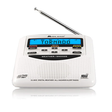 Midland WR-120 Radio de Alerta Meteorológica con 7 Canales NOAA y Pantalla Grande