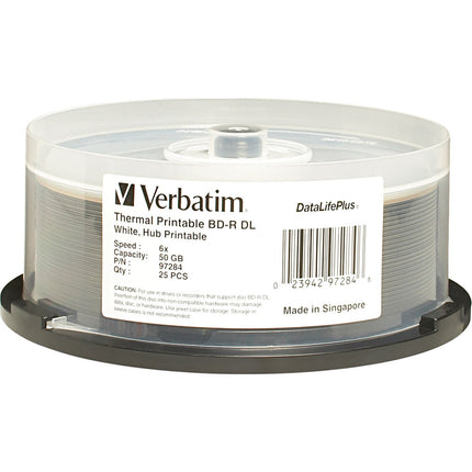 Verbatim 50GB 8x Discos DataLifePlus Blanco Imprimible Thermal Hub 25 unidades