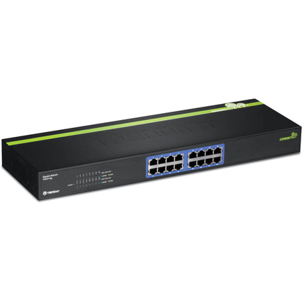 TRENDnet TEG-S16g Switch Ethernet Gigabit 16 Puertos Metal Verde Rackmount