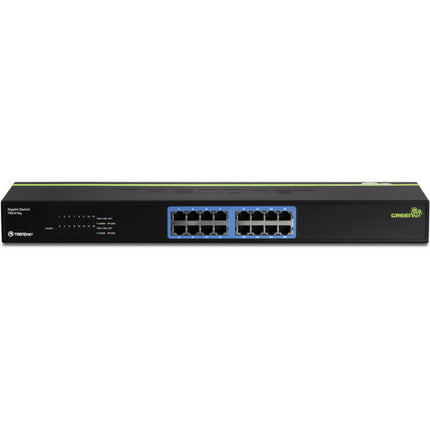 TRENDnet TEG-S16g Switch Ethernet Gigabit 16 Puertos Metal Verde Rackmount