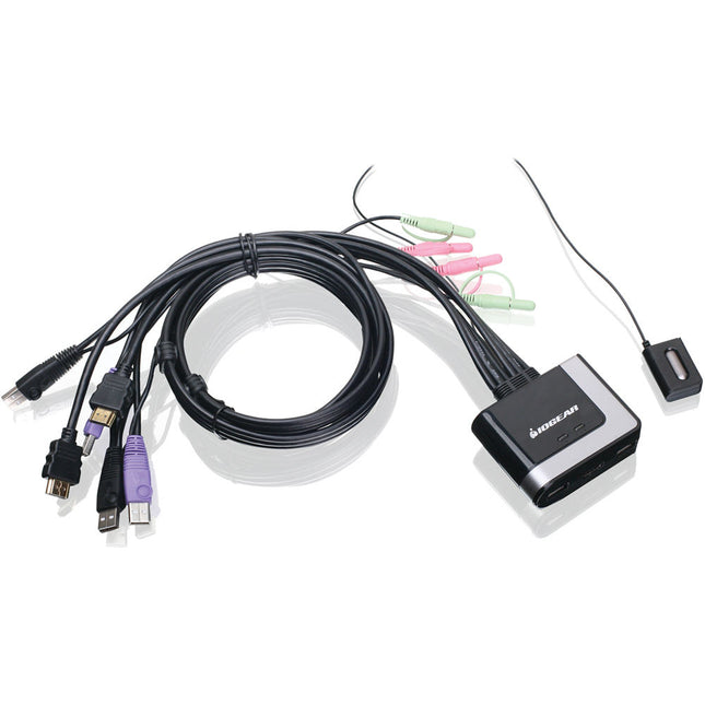 IOGEAR 2 Puertos KVM Switch con HDMI Resolución 1920x1200 USB 2.0 Audio