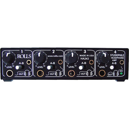 Rolls HA243 Amplificador de Auriculares Estudio 4 Canales Chasis Metálico Control Individual