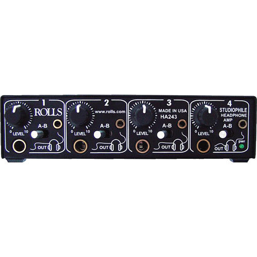 Rolls HA243 Amplificador de Auriculares Estudio 4 Canales Chasis Metálico Control Individual
