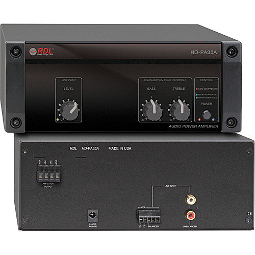 RDL HD-PA35A Amplificador de Potencia 35W 25V 70V 100V para Audio Comercial