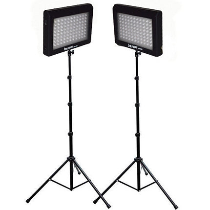 Bescor LED-95DK2 Kit de Luz LED Dual 105W 6500K con Trípodes 70.86"