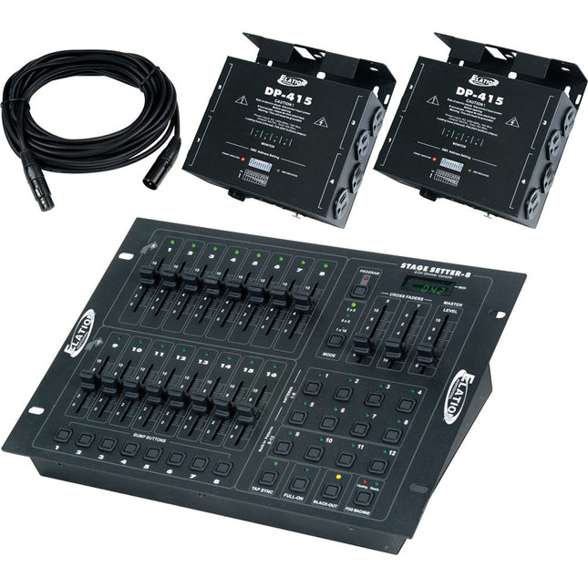 American DJ Stage Pak 1 Sistema de Controlador DMX 16 Canales y 4 Dimmer Pack