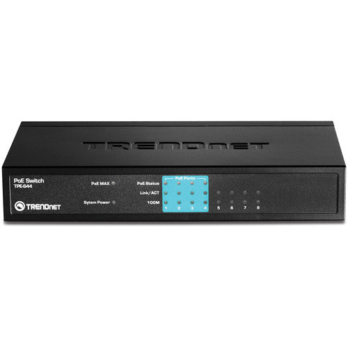 TRENDnet 8 Puertos Switch PoE 10/100Mbps 4 Puertos PoE 1K MAC