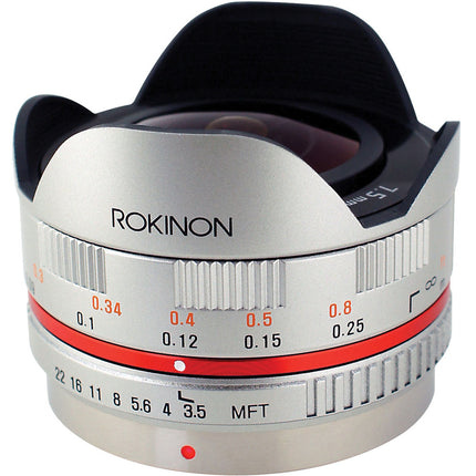 Rokinon 7.5mm f3.5 Objetivo Fisheye Ultra Gran Angular para Micro 43 con Parasol y Estuche