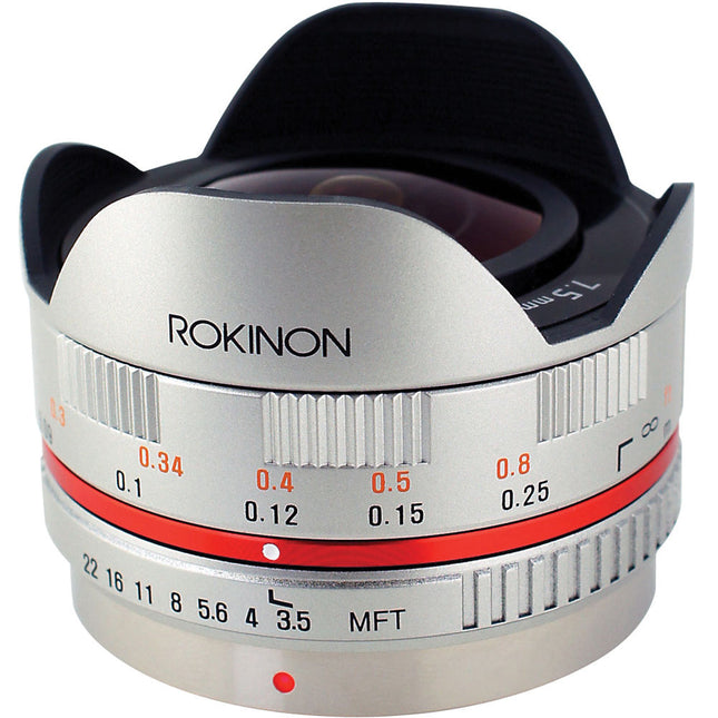 Rokinon 7.5mm f3.5 Objetivo Fisheye Ultra Gran Angular para Micro 43 con Parasol y Estuche