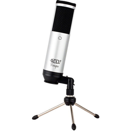 MXL TempoSK Micrófono Condensador USB Plata Negro Audio 48kHz 16Bit con Soporte