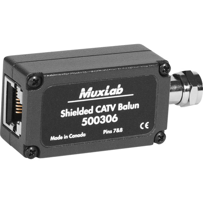 MuxLab Shielded Balun CATV Transmisión RF hasta 100 m Cable UTP