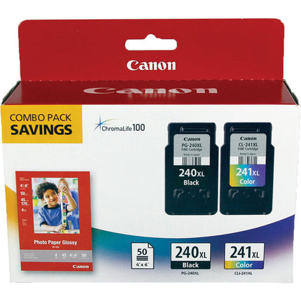 Canon PG-240XL CL-241XL Cartuchos de Tinta Pack con 50 hojas Papel Brillante 10x15 cm