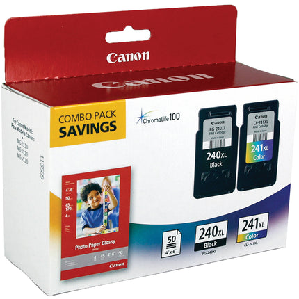 Canon PG-240XL CL-241XL Cartuchos de Tinta Pack con 50 hojas Papel Brillante 10x15 cm