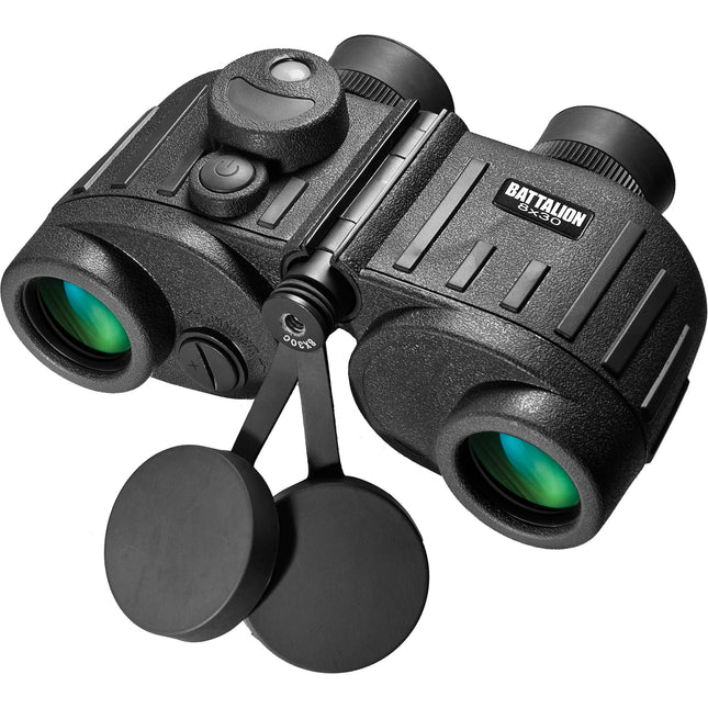 Barska 8x30 WP Battalion Binoculares con Medidor de Distancia Prismo BAK4 y Brújula Iluminada