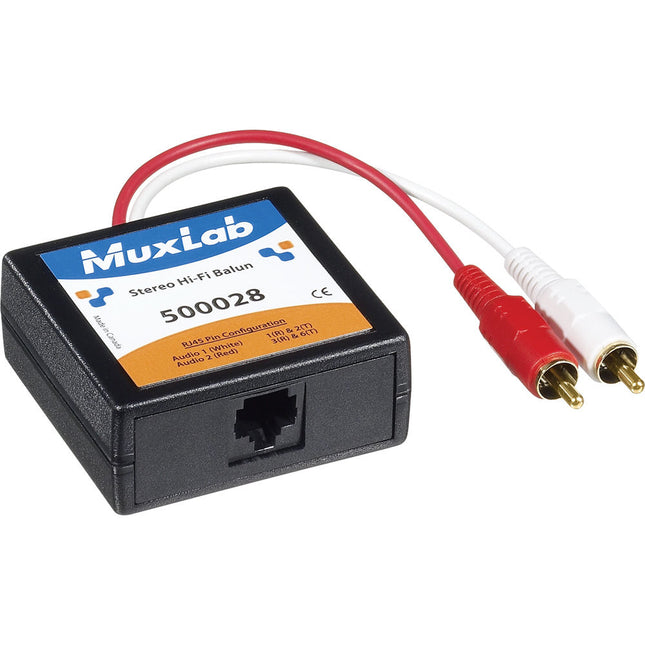 MuxLab Stereo Hi-Fi Balun 500028 Transmisor Analógico con Cable RCA-M Integrado