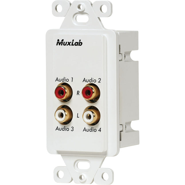 MuxLab Quad Audio Wall Plate Balun Receptor Audio Analógico Transmisión 990.6 m