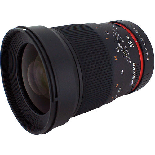 Samyang 35mm f/1.4 AS UMC Objetivo para Nikon F AE Chip Apertura f/1.4 a f/22 52.5mm Equivalente DX con Parasol y Fundas