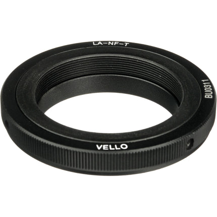 Vello Adaptador de Objetivo T Mount a Nikon F Montura con Enfoque Infinito y Interior Negro Mate