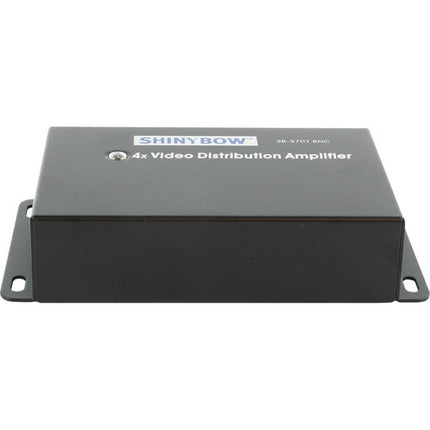 Shinybow 1 x 4 Amplificador de Distribución de Video Compuesto 110 MHz 1000 V/s SR con Adaptador AC/DC