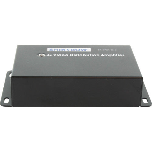 Shinybow 1 x 4 Amplificador de Distribución de Video Compuesto 110 MHz 1000 V/s SR con Adaptador AC/DC