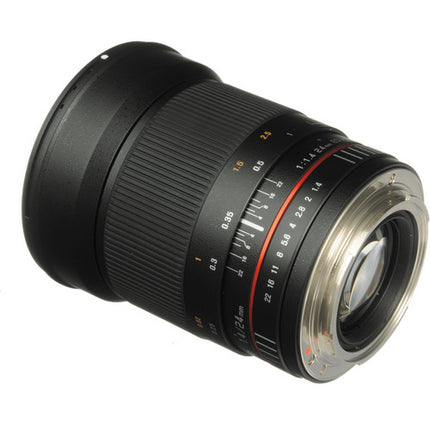 Samyang 24mm f1.4 ED AS UMC objetivo gran angular para Canon con funda y parasol