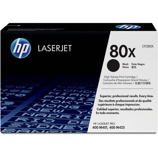 Cartucho de Tóner Negro HP 80X Alta Capacidad para LáserJet Pro 400 M401 y M425