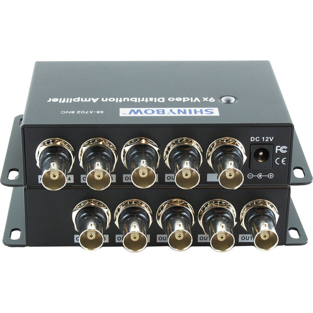 Shinybow SB-3702BNC Amplificador de Video Compuesto 1 a 9 BNC 320 MHz Metal