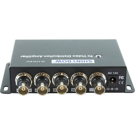 Shinybow SB-3702BNC Amplificador de Video Compuesto 1 a 9 BNC 320 MHz Metal