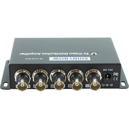 Shinybow SB-3702BNC Amplificador de Video Compuesto 1 a 9 BNC 320 MHz Metal
