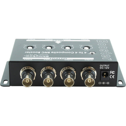 Shinybow SB-2811 Amplificador de Video Compuesto 4 x 4 con Adaptador 12 VDC