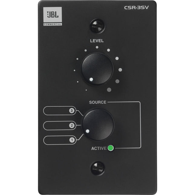 JBL CSR-3SV Control Remoto de Pared para Mezcladores CSM Volumen y 3 Fuentes