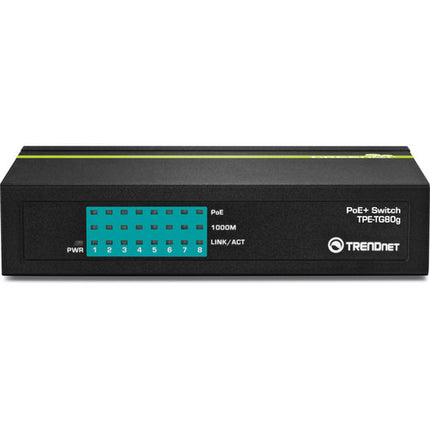 TRENDnet TPE-TG80G Conmutador 8 Puertos Gigabit 16 Gbps 123W PoE+