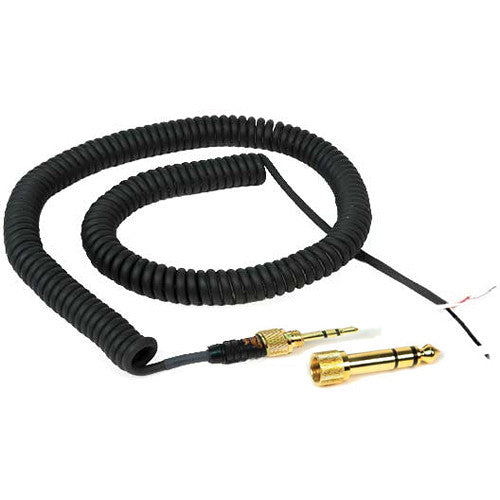 Cable en espiral para audio Sony MDR7506 con conector estéreo 1/4 a 1/8 2 pies