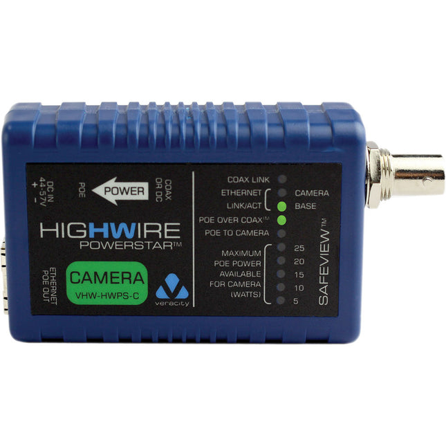 Veracity HIGHWIRE Powerstar lado cámara transmisión PoE 25W 100Base-T