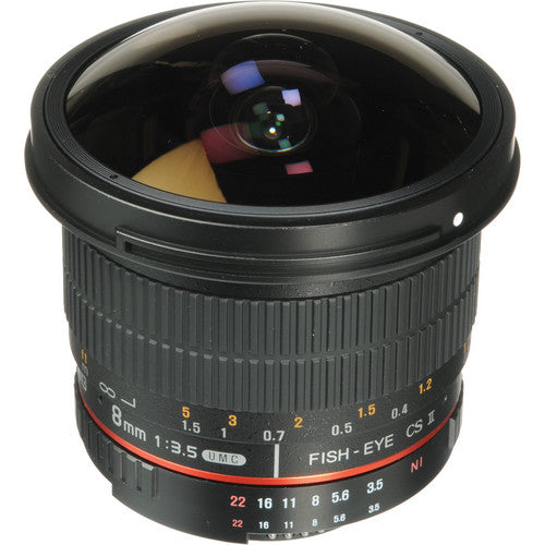 Samyang 8mm f3.5 HD Ojo de Pez para Nikon Montura F 180° y Capucha desmontable