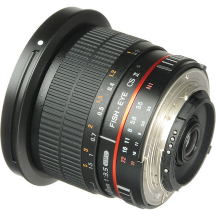 Samyang 8mm f3.5 HD Ojo de Pez para Nikon Montura F 180° y Capucha desmontable